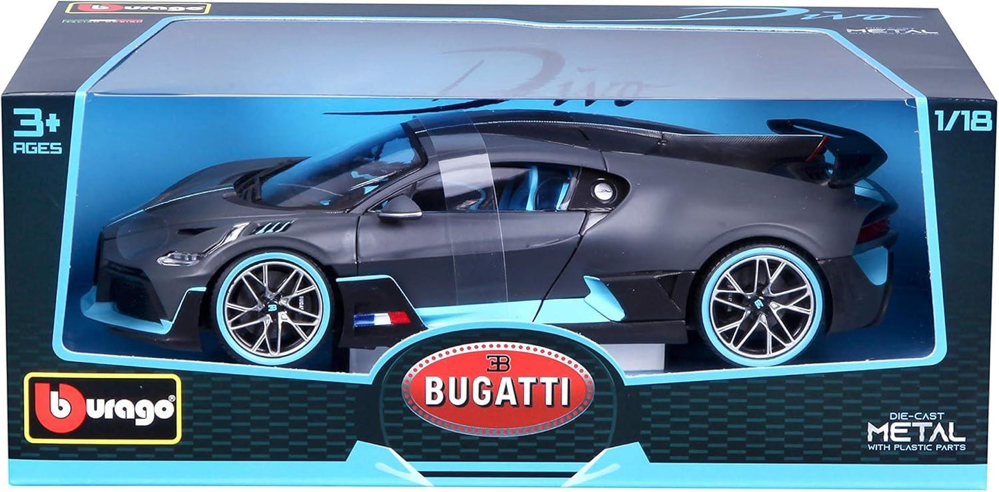 Burago 1:18 Bugatti Divo Flat Dark Grey Die Cast