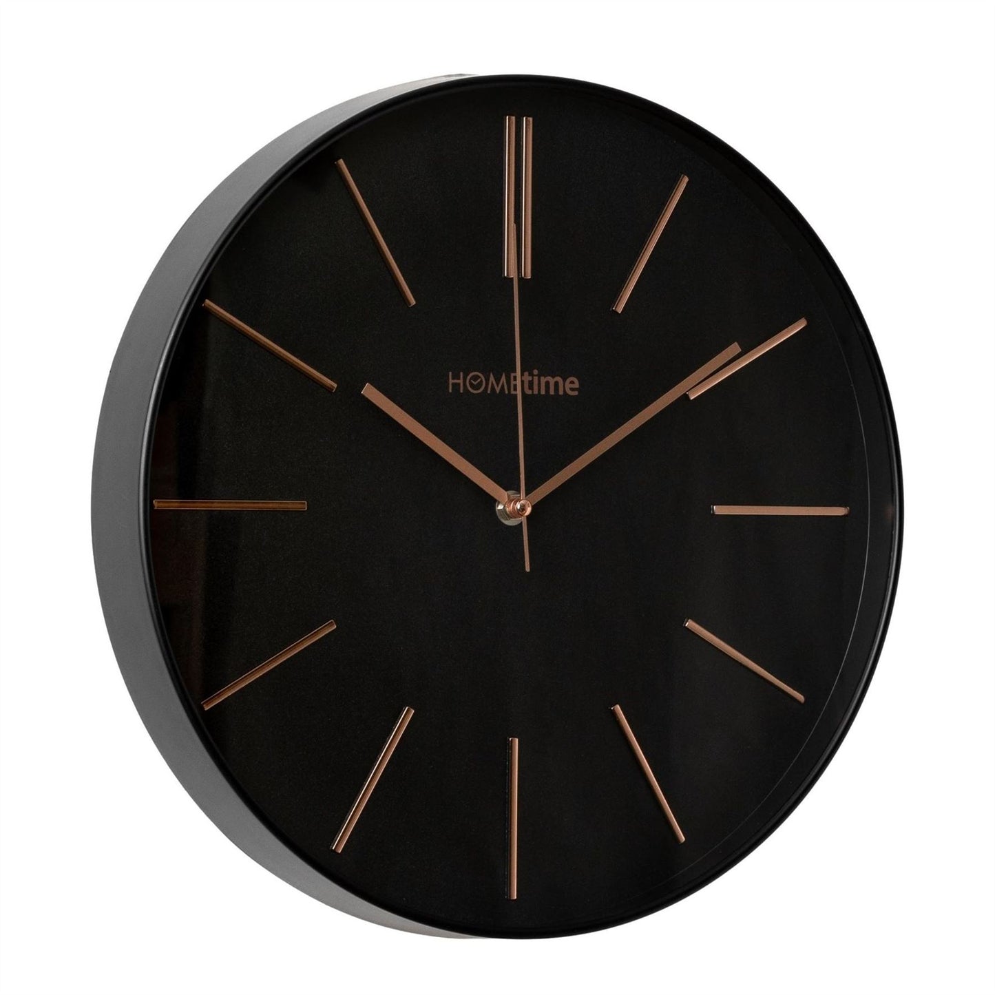 Hometime Round Wall Clock 14" Dial - Black
