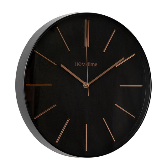 Hometime Round Wall Clock 14" Dial - Black