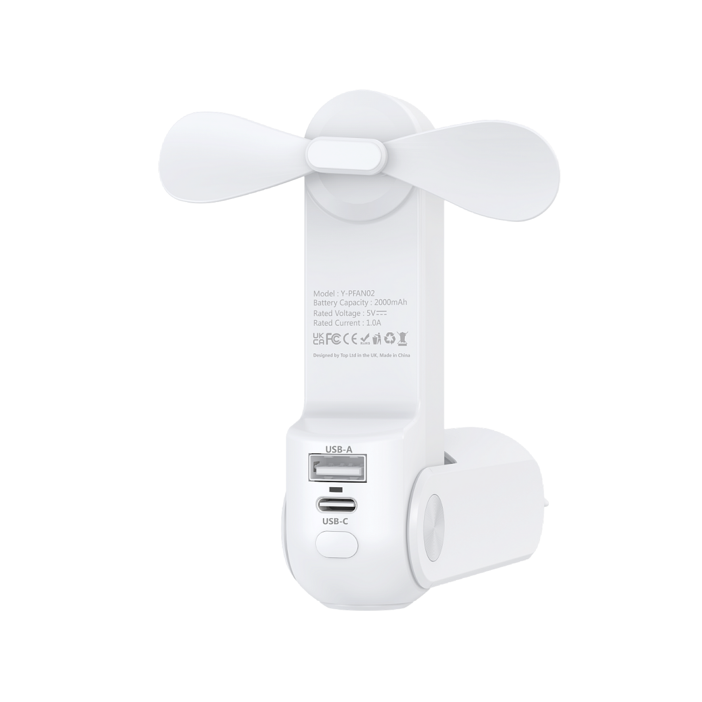 WyeFlow 3-in-1 Portable Fan, Power Bank and Flash Light