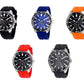 Henley Mens Polished Multi eye 44mm Dials Soft Silicone Watch H02228 Available Multiple Colour