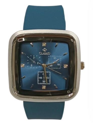 Clasico Mens Ladies Water Resistant Square Dial Rubber Strap Watch Available Multiple Colour