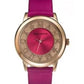 Mark Maddox Ladies Fashion Quartz Pink & Rosegold Tone Dial with Pink Leather Strap Watch - CLEARANCE NEEDS RE-BATTERY