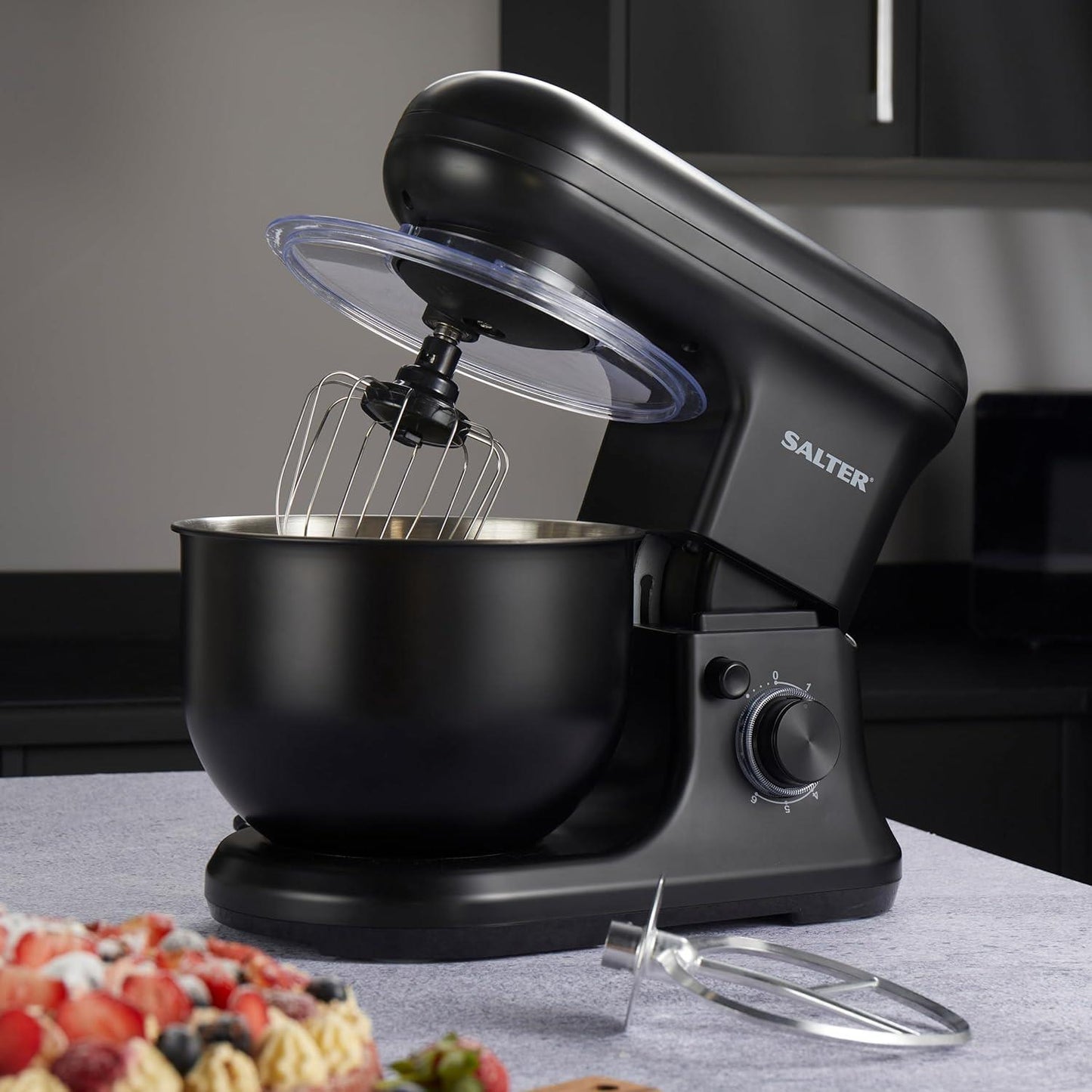 Salter Kuro Stand Mixer1200W, 5L Mixing Bowl with Whisk, Dough Hook, and Beater