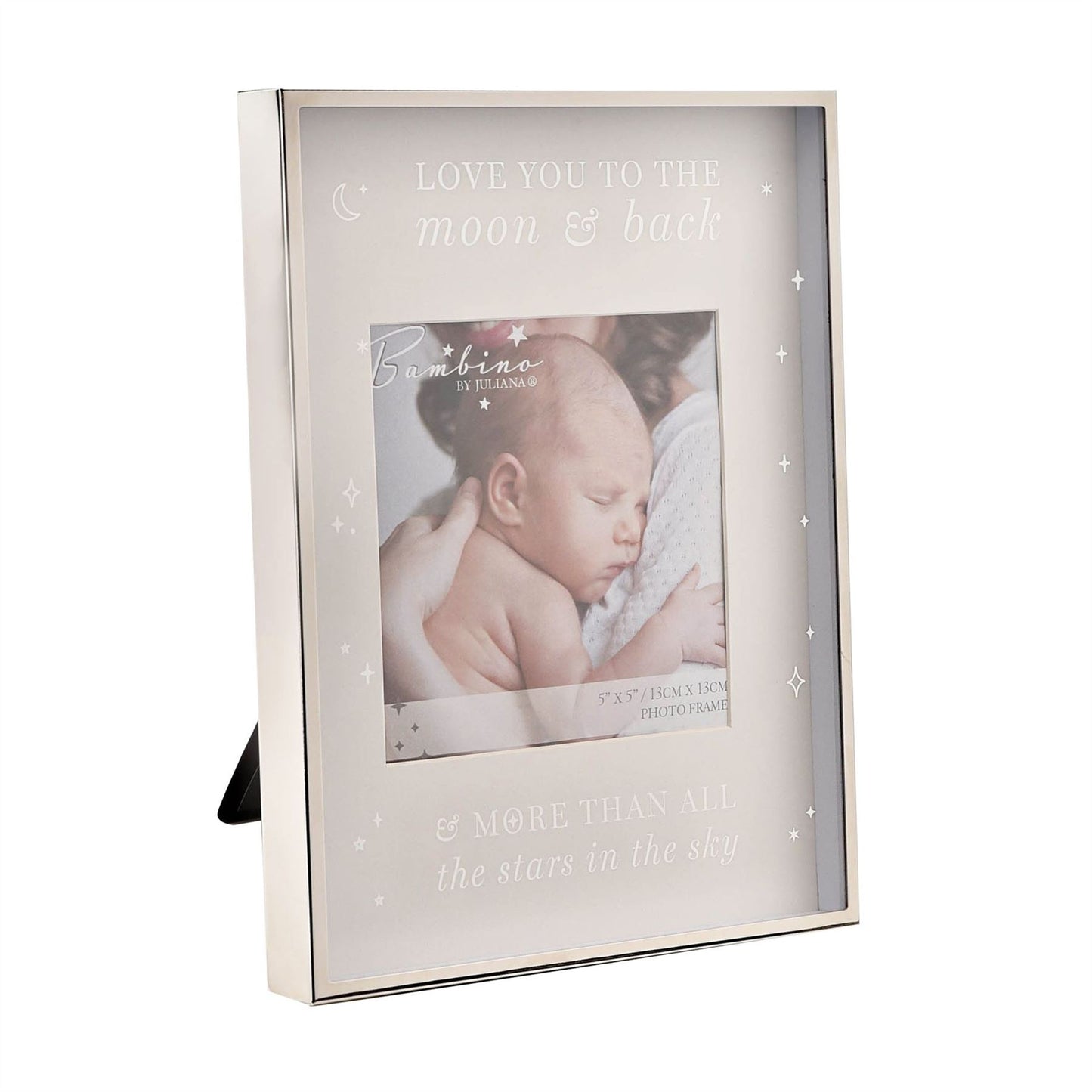 Bambino Metal Plated Moon & Back Photo Frame 5" x 5"