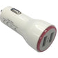 Walk n Talk Car Cigarette Lighter Adapter with Dual USB Port White