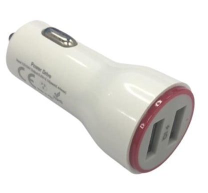 Walk n Talk Car Cigarette Lighter Adapter with Dual USB Port White