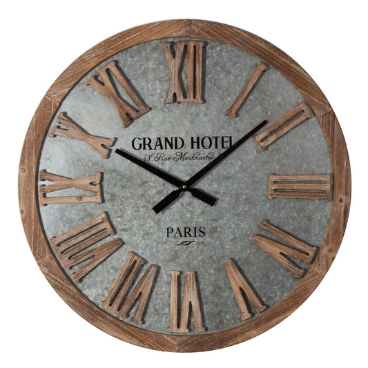Hometime Galvanised Metal Round Wall Clock 62cm