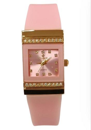 Clasico Ladies Bling Water Resistant Square Dial Rubber Strap Watch Available Multiple colour