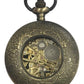 Mens & Ladies Mechanical Hand Winding Half Hunter Steampunk Bronze Pocket Watch