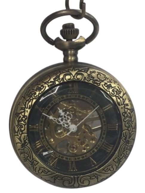 Mens & Ladies Mechanical Hand Winding Half Hunter Steampunk Bronze Pocket Watch