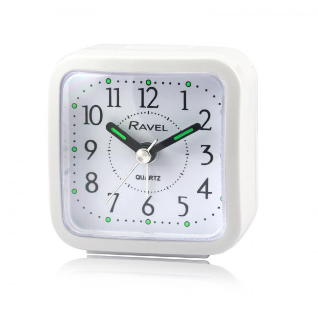 Ravel Rectangular Mini Bedside Quartz Alarm Clock RC043 Available Multiple Colour