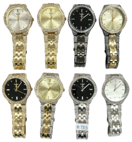 NY London Mens Basic Bling Dial Analogue Metal Bracelet Strap Watch PI-7703 Available Multiple Colour