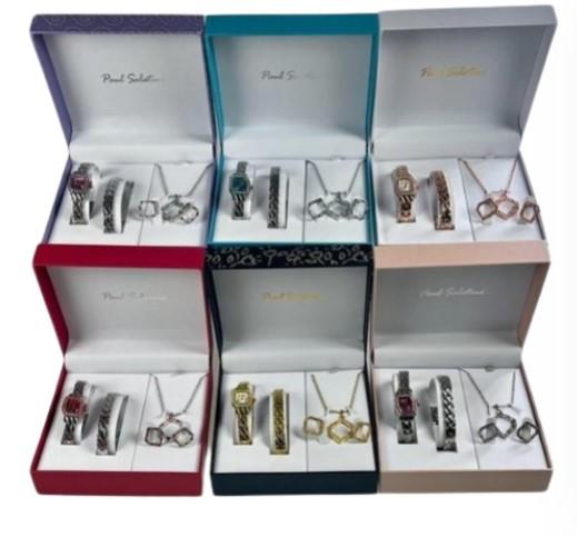 Paul Salatini Ladies Bling Barcelet Watch Gift Sets 8085 Available Multiple Colour