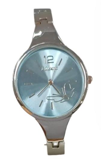 Luisant Ladies Fashion Round Blue Dial Silver Steel Bracelet Strap Watch - CLEARANCE NEEDS RE-BATTERY