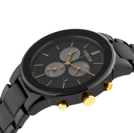 Citizen Axiom Mens Chronograph Black Dial Black Stainless Steel Bracel DK Wholesale Ltd