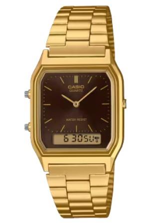 Casio Mens/Ladies Classic Analouge & Digital Dial Gold Bracelet Watch AQ-230GA Available Multiple Clour