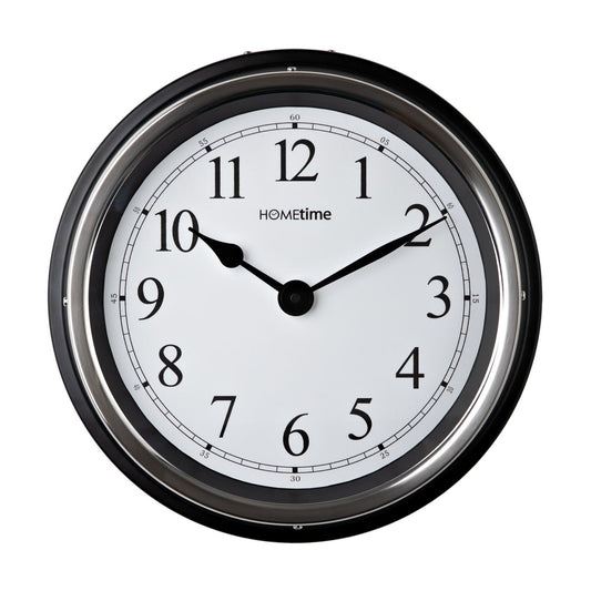 Hometime Black Wall Clock With Arabic Dial 35cm