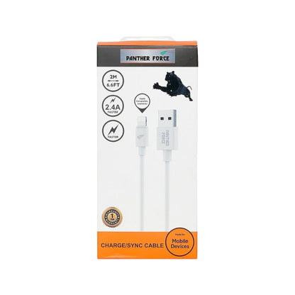 Panther Force 2M Cable USB to 8-Pin Fast Charging & High-Speed Data Transfer