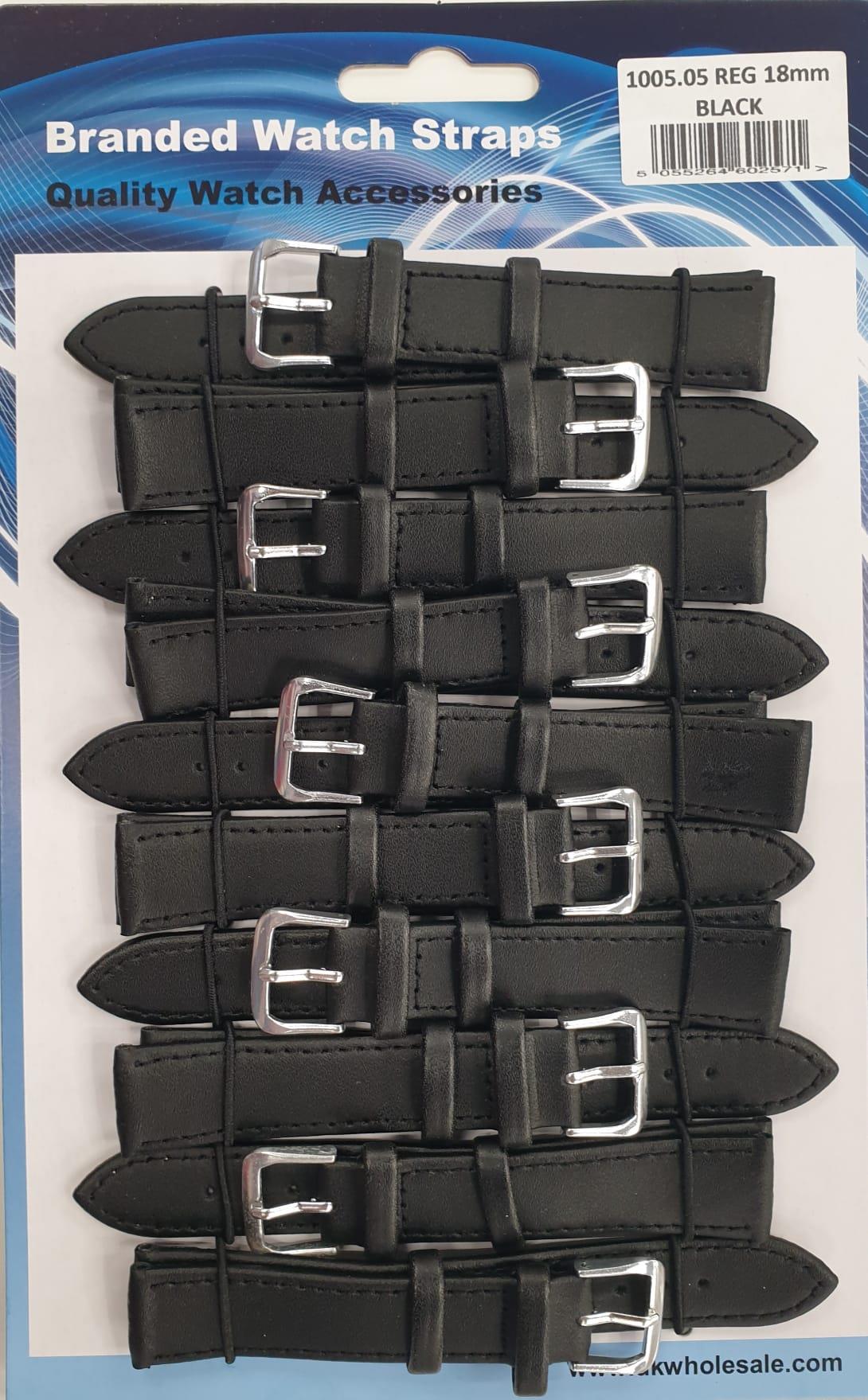 Leather Black Watch Straps Pk10 Available sizes 10mm To 24mm 1005.05