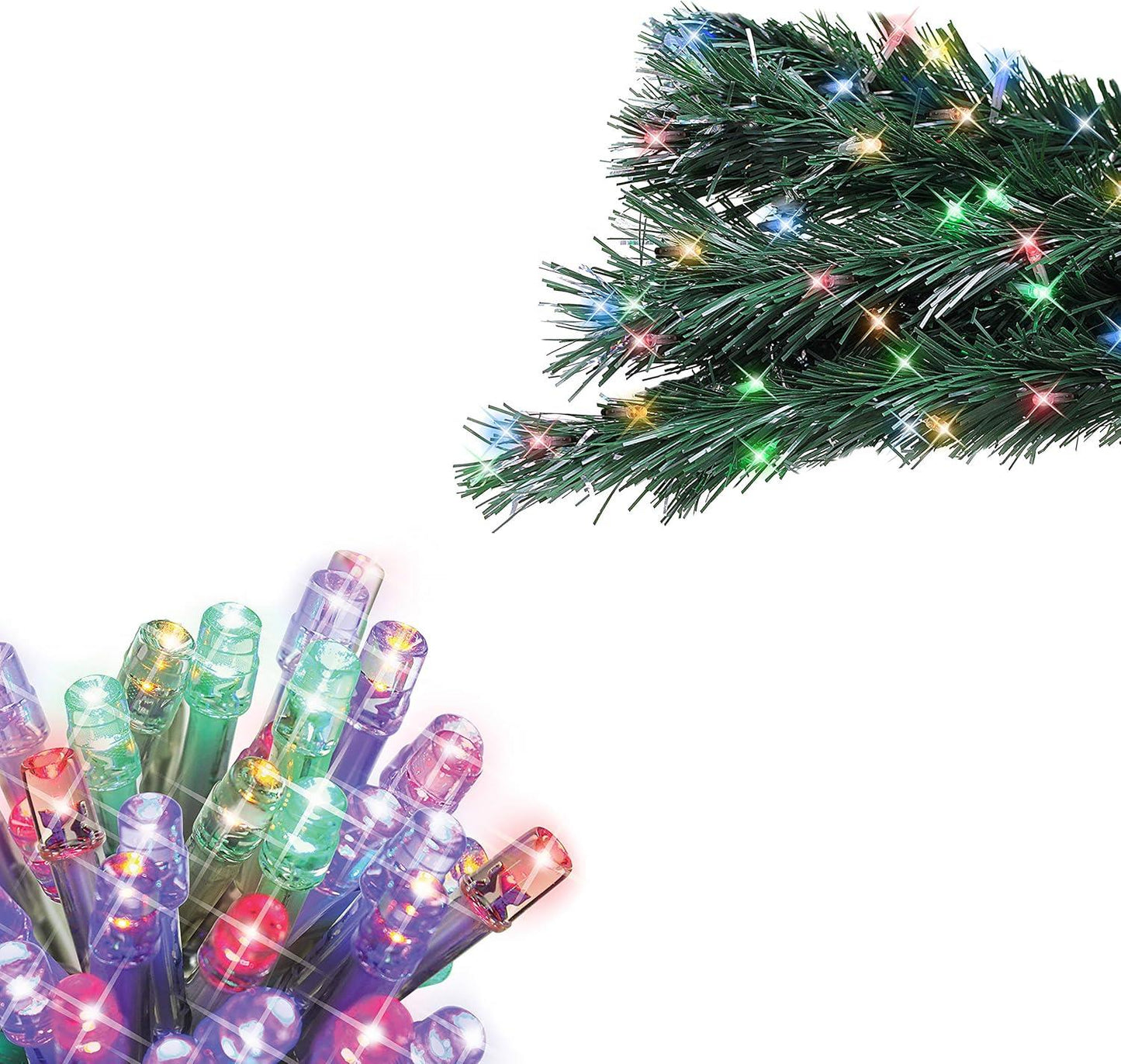 300 LED Multi Coloured Chaser Christmas Lights - 20.9metres 8 Light Modes