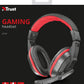 Trust Gaming Ziva Over-Ear Gaming Headphones with Retractable Microphone, Black / Red (30 PC Carton)