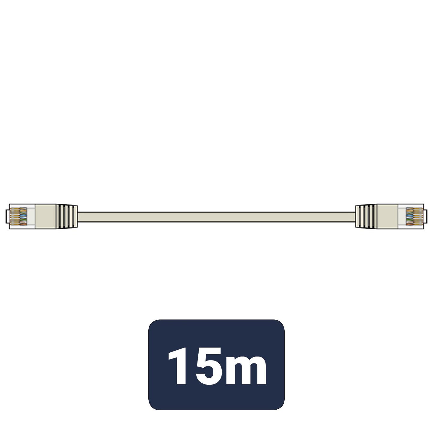 15m Cat5e UTP Network Patch Cable Grey