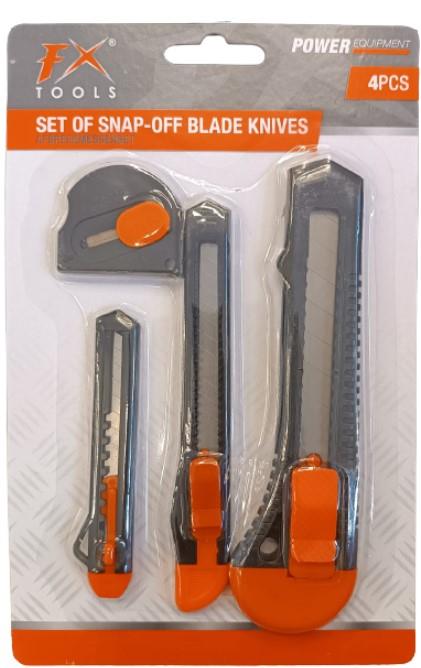 FX Tools Snap Off Blade Knives With Measuring Tape Set of 4 Pieces 038705