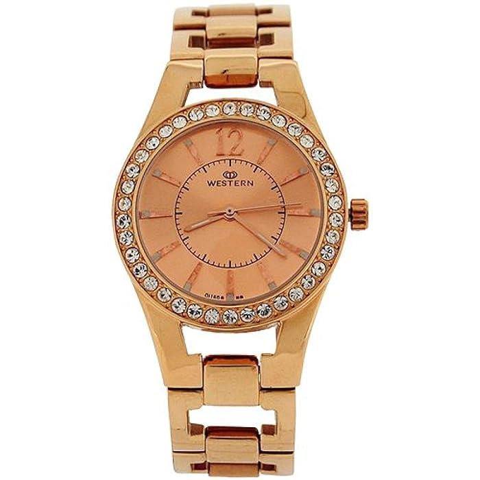 Western Moments Ladies Bling Ava Rosegold Tone Dial Stainless Steel Watch - CLEARANCE NEEDS RE-BATTERY