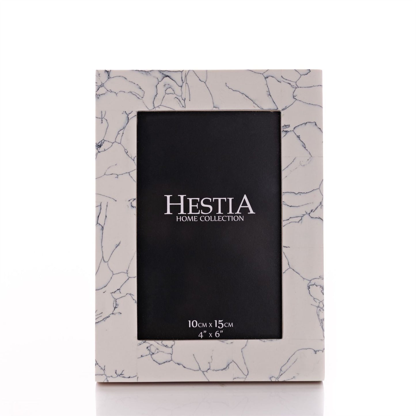 Hestia Black & White Stone Finish Photo Frame 4" x 6"