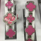 Paul Salatini Ladies Fashion Bling Dial Silver Bracelet Watch Bracelet, Necklace & Earrings Gift Sets 2531 Available Multiple Coloue