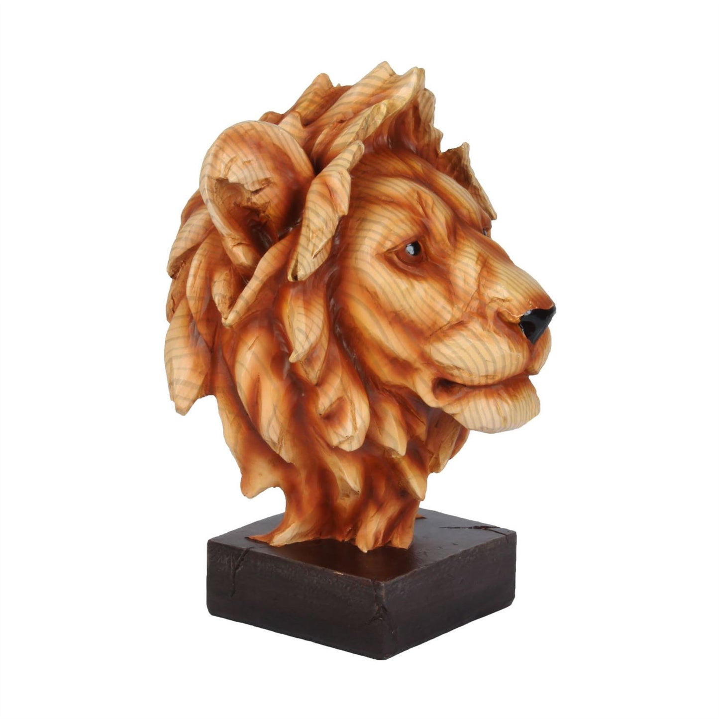 Naturecraft Wood Effect Resin Figurine - Lion Head