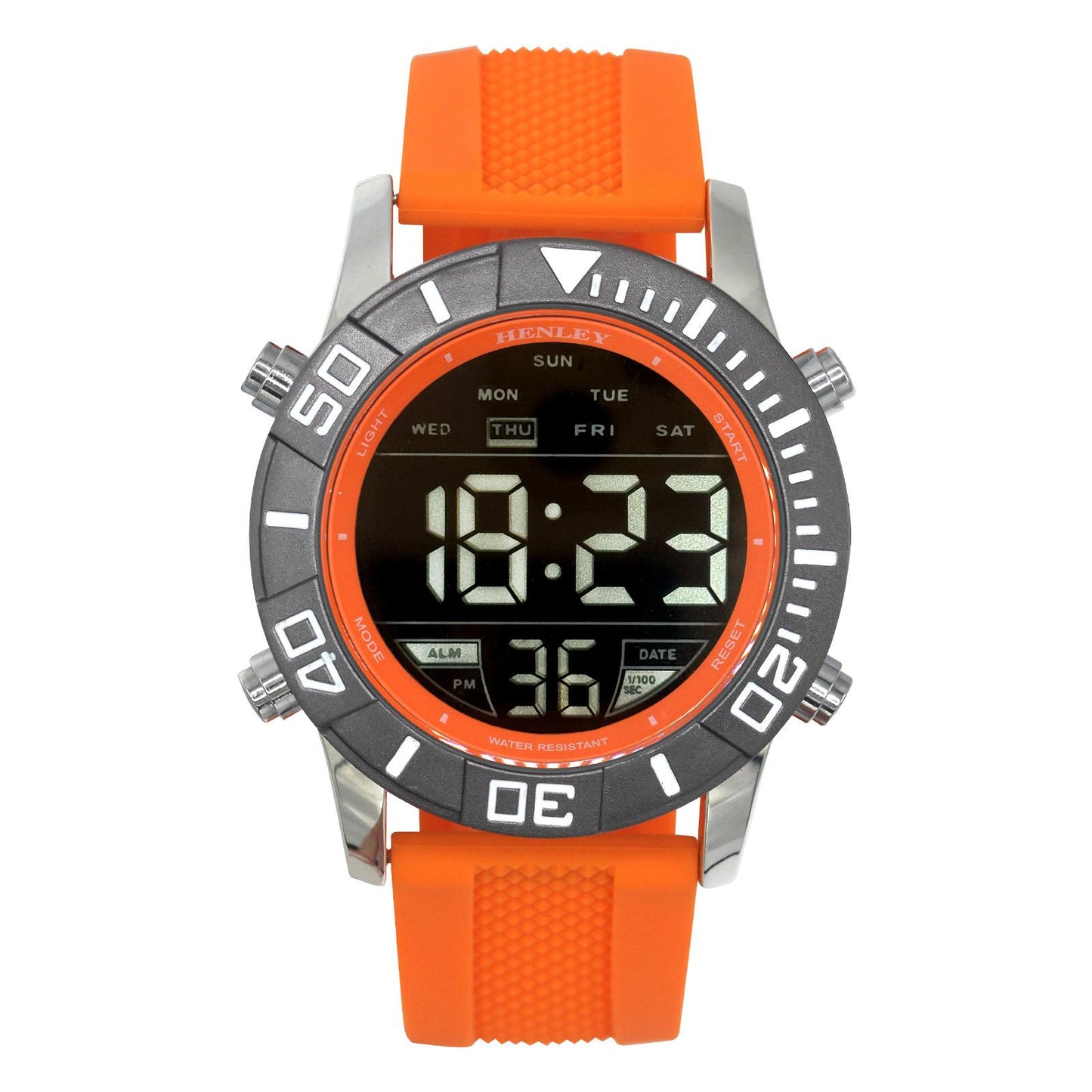 Henley Mens Digital Black Dial Rubber Strap Watch HDG037 Available Multiple Colour