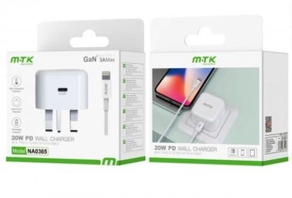 M.TK NA0363 Type-C 20W PD Wall Charger without Cable, 5V 3A, White Woox