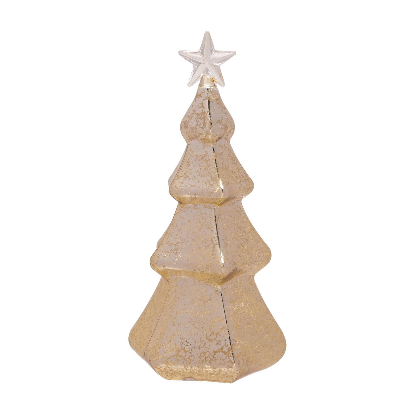 Gold Crackle Effect Glass Christmas Tree LED Light