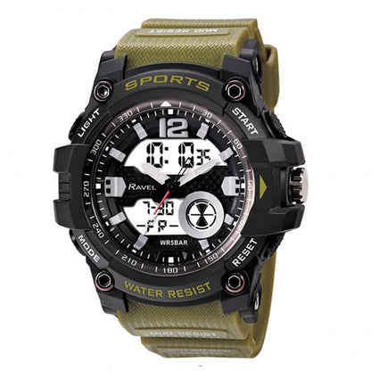 Ravel Mens Boys Ana-Digi Dual time 5ATM Sports Watch RDT.2 Available Multiple Colour