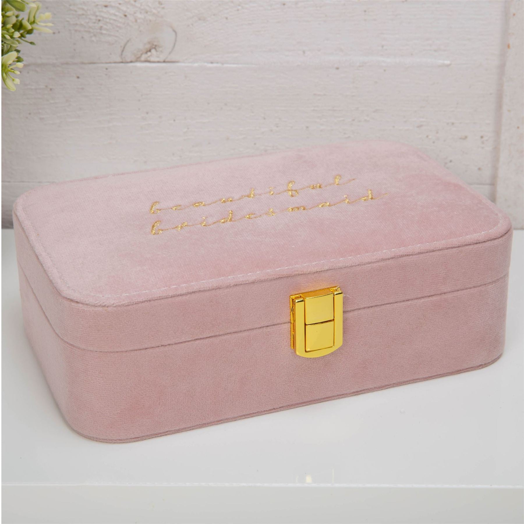 Amore Pink Velvet Jewellery Box