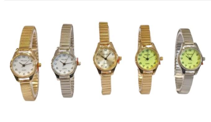 Pelex Ladies Big number Metal Bracelet Strap Quartz Watch Available Multiple Colour