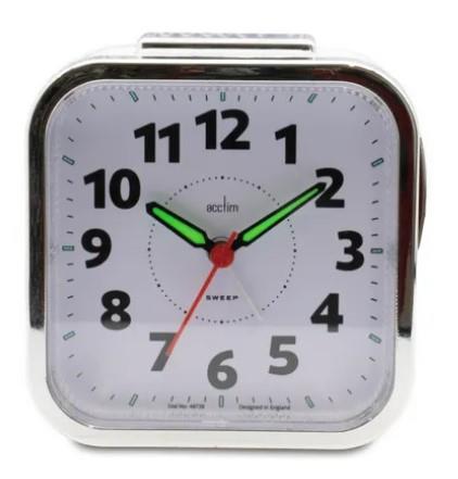 Acctim Otis Analogue Sweep Bell Alarm Clock Available Multiple Color
