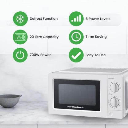 Hamilton Beach Microwave 700W 20 Litre White HB70T20W