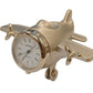 Miniature Clock Silver Tone Aeroplane Solid Brass IMP63S - CLEARANCE NEEDS RE-BATTERY