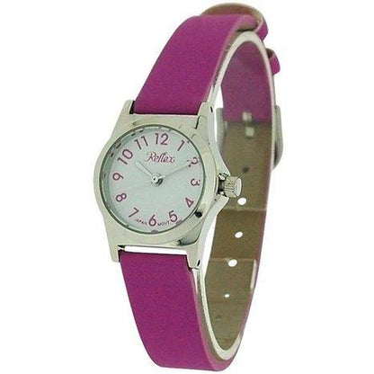 Reflex Girls Ladies White Dial Leather Strap Available Multiple Colour Strap Watch  Models May Vary - CLEARANCE NEEDS RE-BATTERY