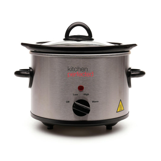 KitchenPerfected Slow Cooker Round 1.5Ltr - Stainless Steel E3016SS