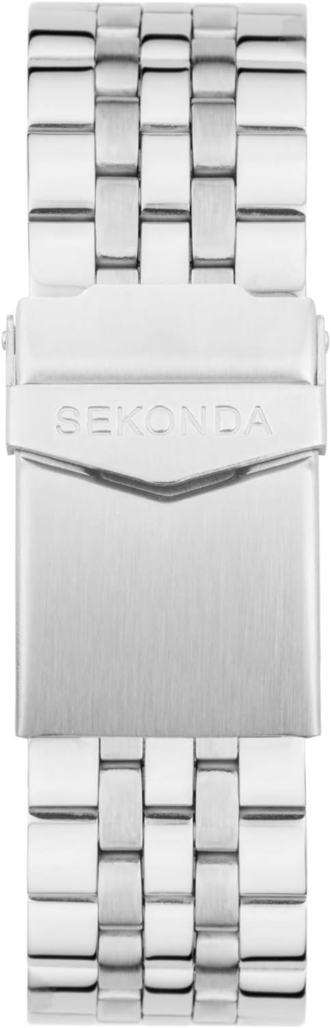 Sekonda Mens Dated Round Blue Dial Stainless Steel Bracelet Watch 1197