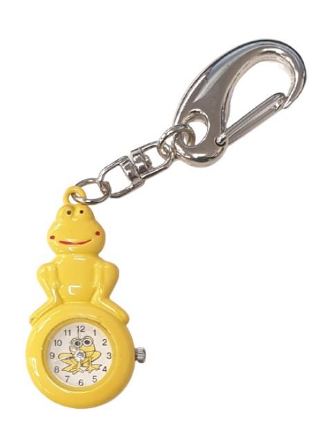Imperial Key Chain Clock Yellow Frog IMP728- CLEARANCE UNBOXED NEEDS RE-BATTERY