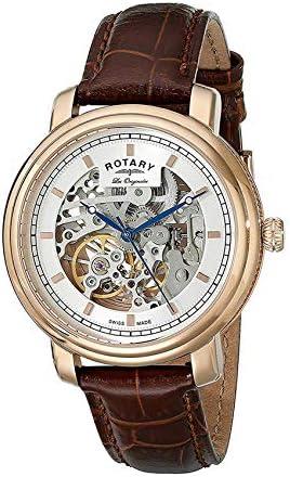 Rotary Mens London Automatic Brown Leather Strap Watch GS90505/06