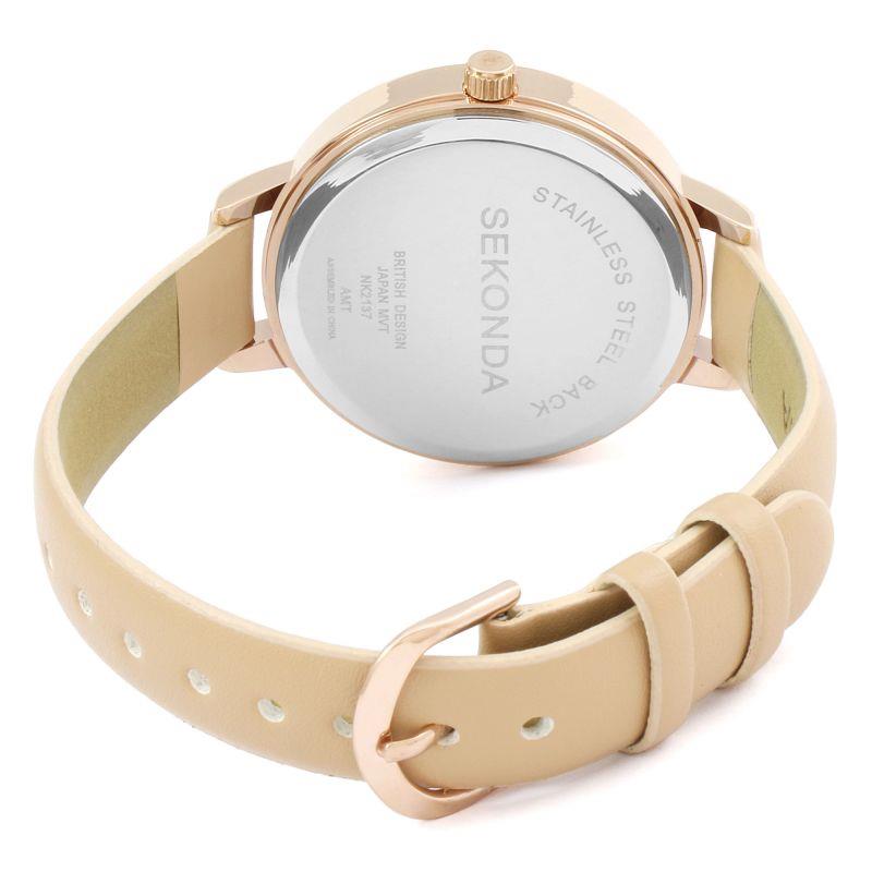 Sekonda Ladies Summertime Editions Silver Dial Nude Leather strap Watch - 2137