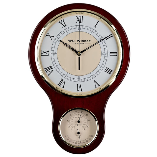 Wm.Widdop Wooden Clock, Thermometer & Hygrometer