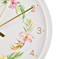 Hometime Round Wall Clock Arabic Dial Floral Design 12"