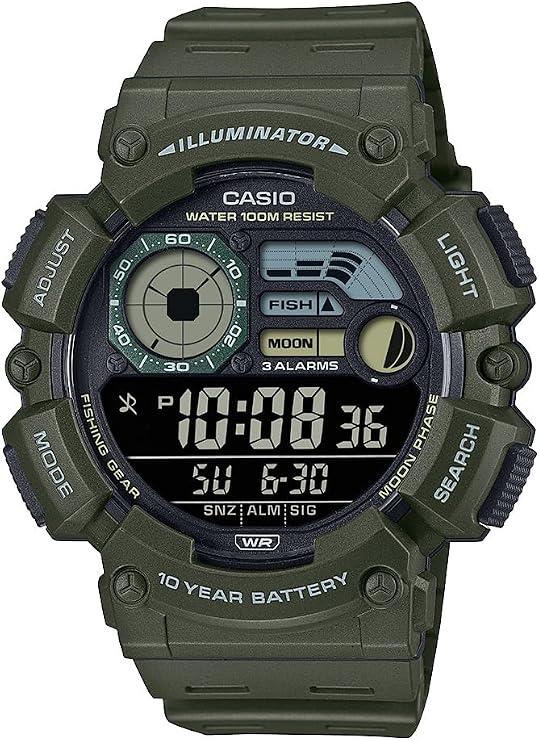 Casio Mens Green Fishing Gear Digital Watch